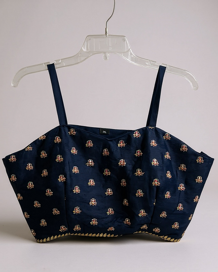 Navy blue sleeveless blouse