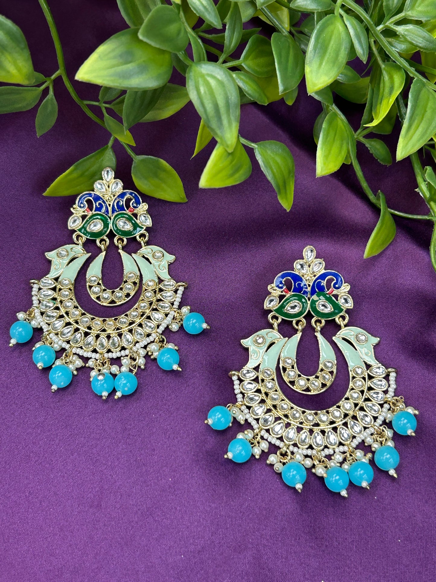 Peacock earrings : chandbali
