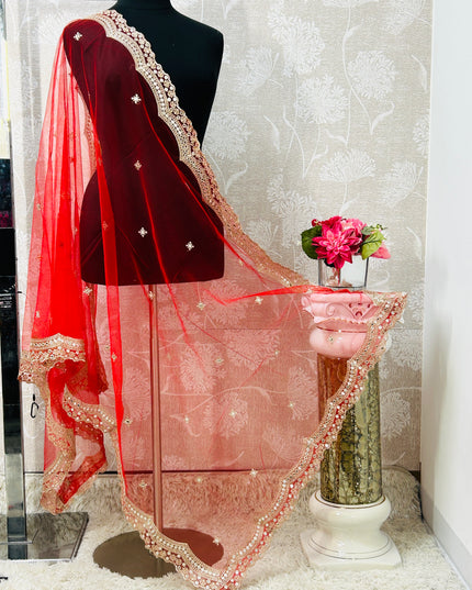 Heavy mirror work dupatta - Kurti Connection USA