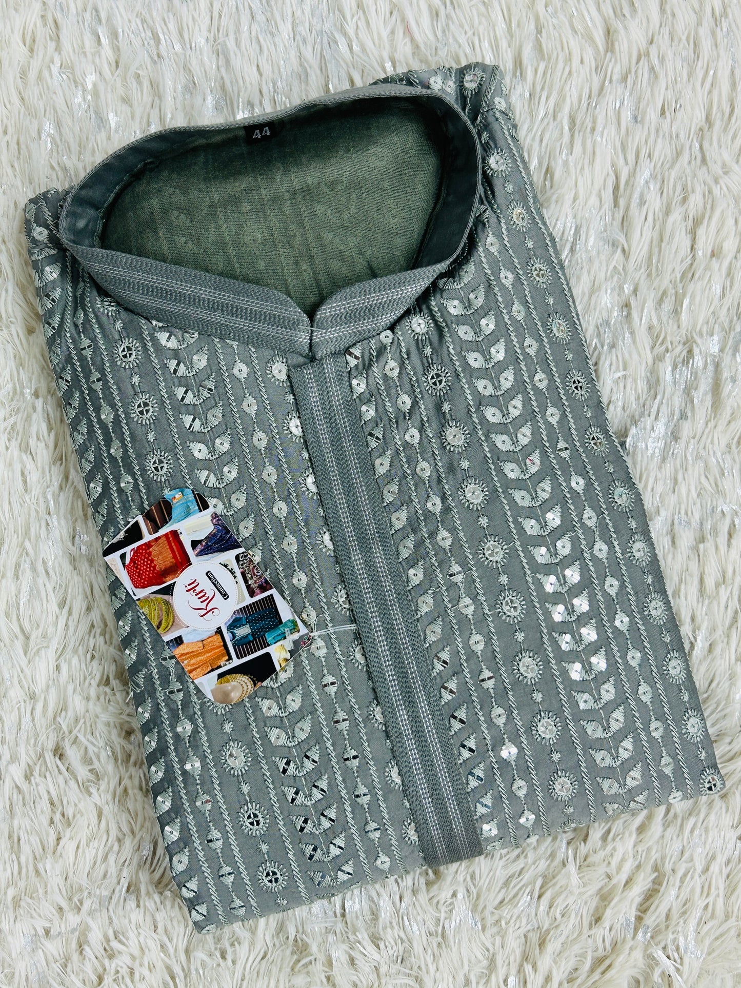 Cotton silk kurta set