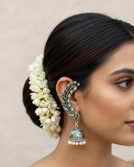 Oxidized jhumki earrings