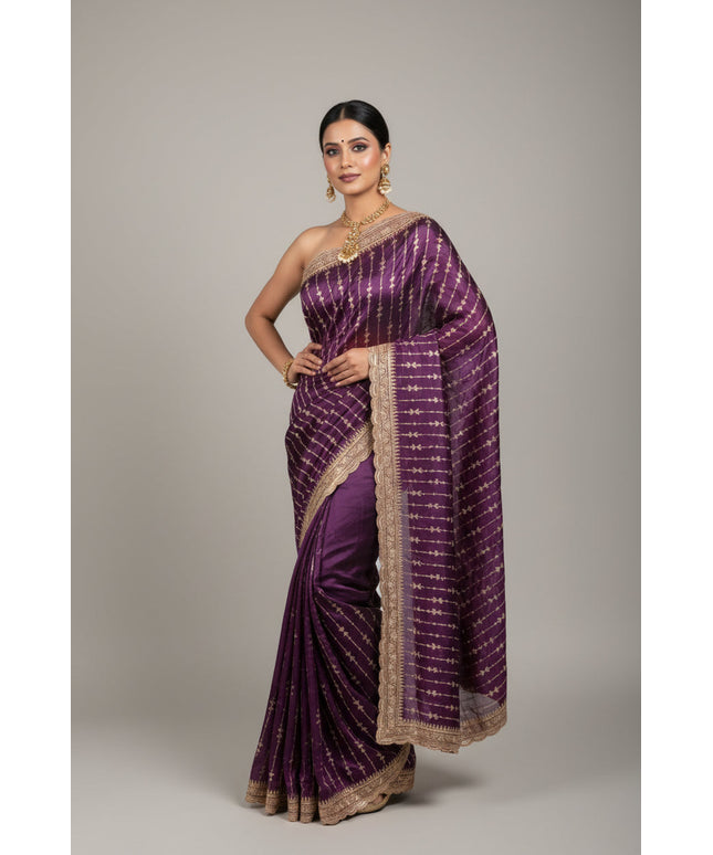 Crape silk saree