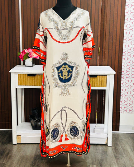 Printed kaftan dress - Kurti Connection USA