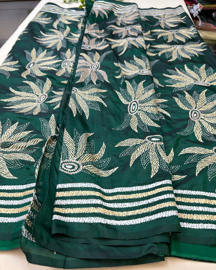 Kantha stitch saree - Kurti Connection USA