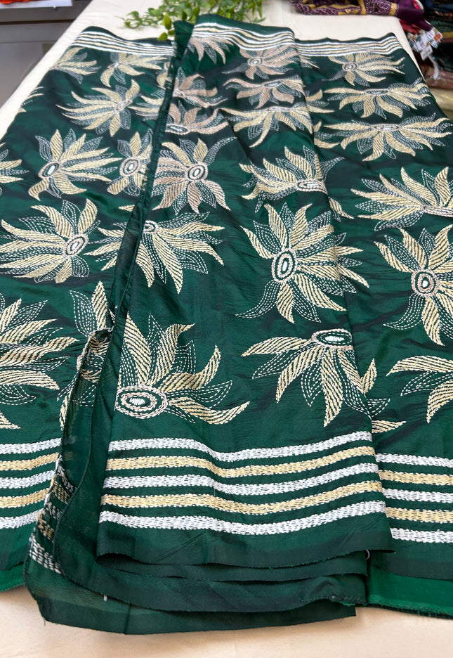 Kantha stitch saree - Kurti Connection USA