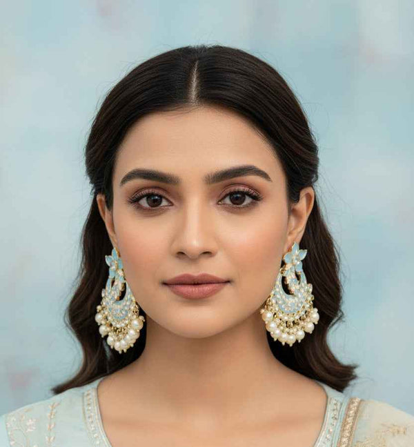 Light Blue chandbali earrings