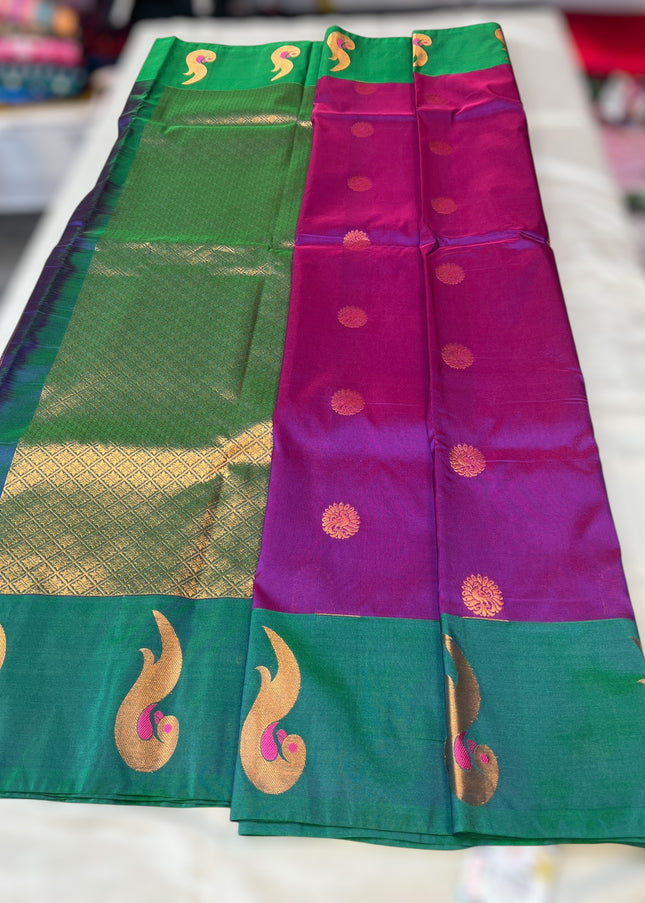 Gadhwal Silk saree | pure silk Pattu saree - Kurti Connection USA