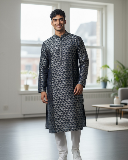 Men’s kurta pajama set : Jaquard silk