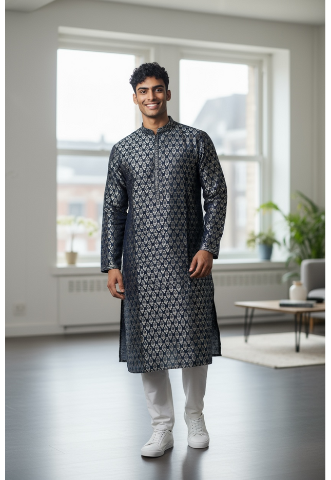 Men’s kurta pajama set : Jaquard silk