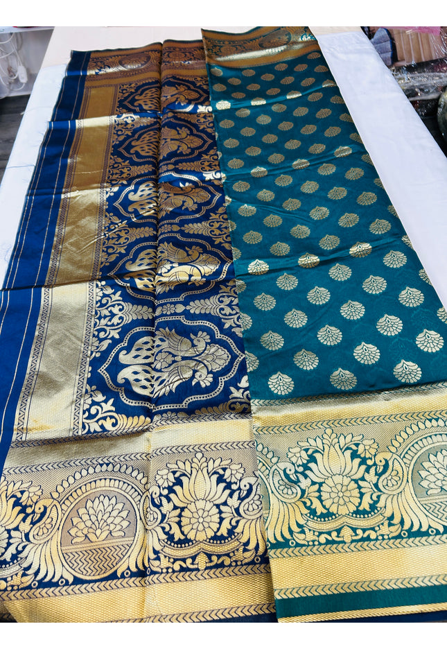 Silk cotton saree / with blouse piece - Kurti Connection USA