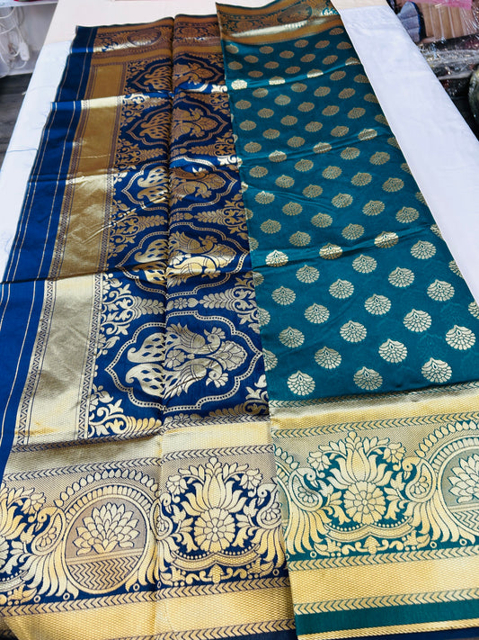 Silk cotton saree / with blouse piece