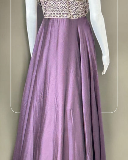 Chiffon silk Indo western gown/ long dress - Kurti Connection USA