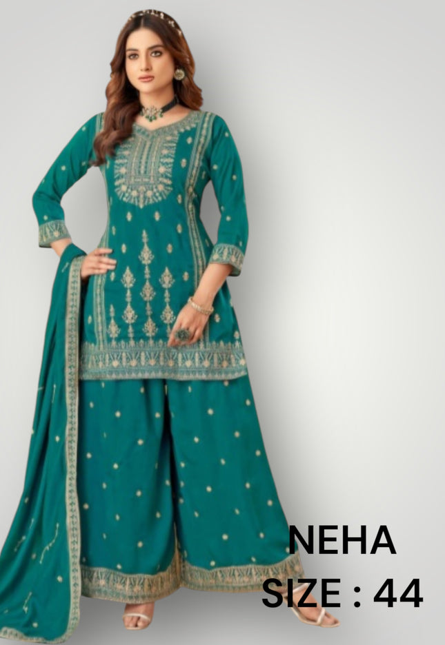 Neha : party wear sharara suit - Kurti Connection USA