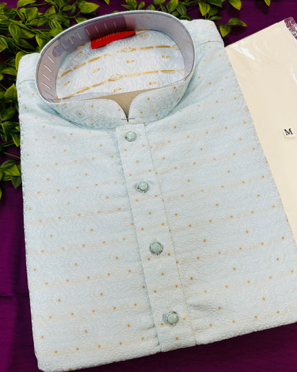 Light blue kurta set - Kurti Connection USA