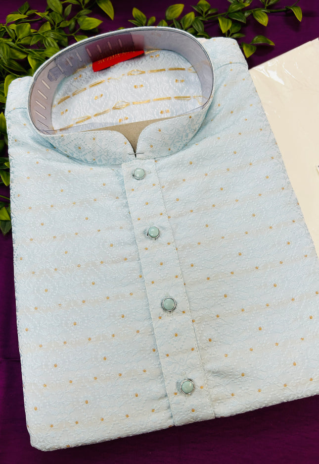 Light blue kurta set - Kurti Connection USA