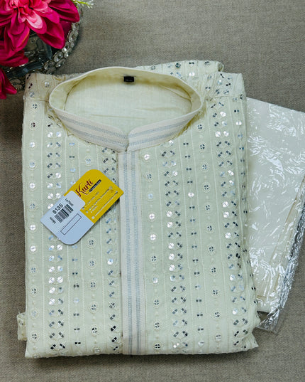 Off white kurta set - Kurti Connection USA