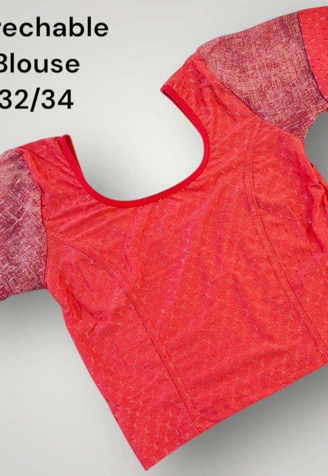 Pink Strechable blouse - Kurti Connection USA