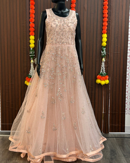 Heavy party wear long gown - Kurti Connection USA