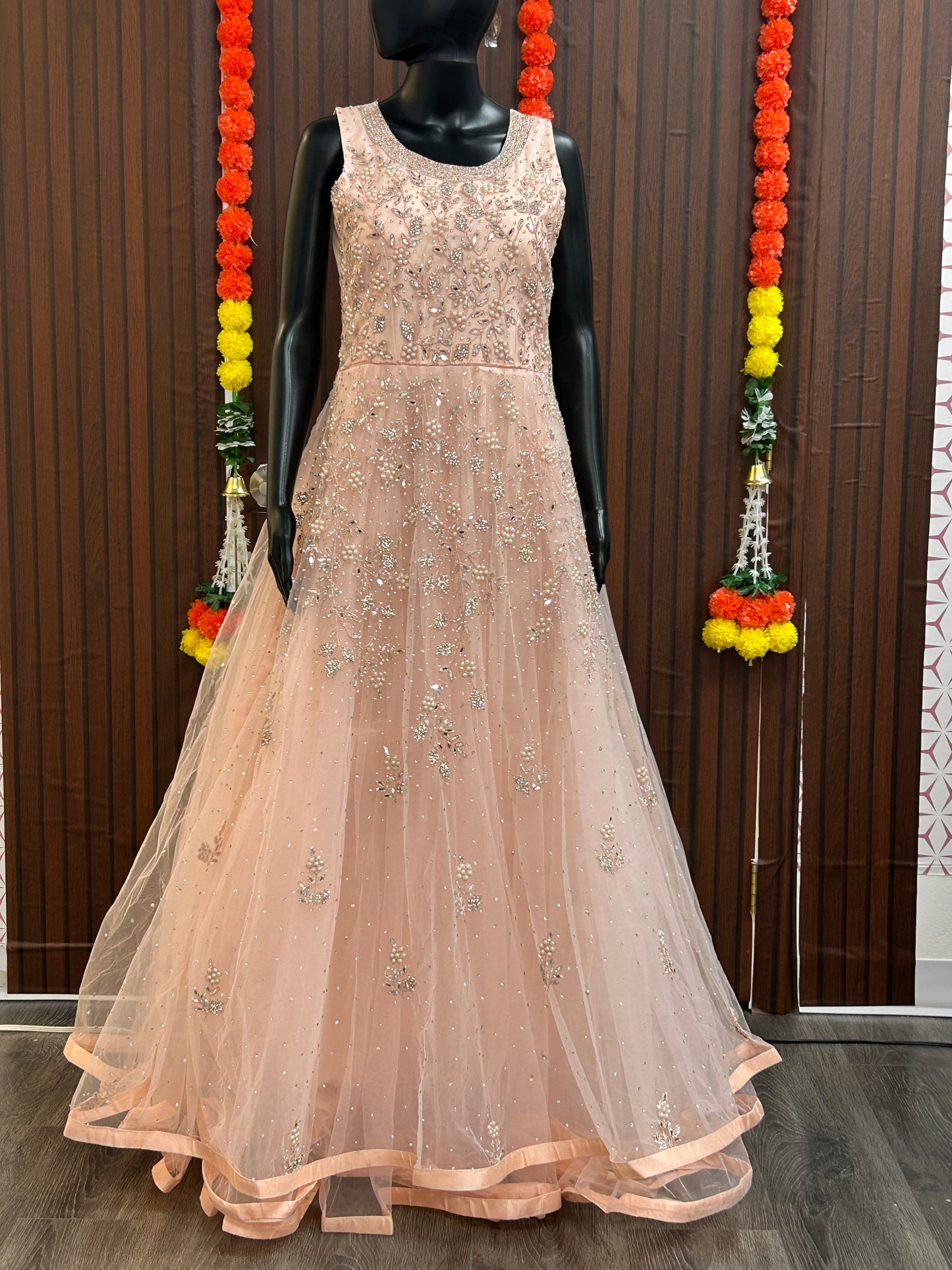 Heavy party wear long gown - Kurti Connection USA