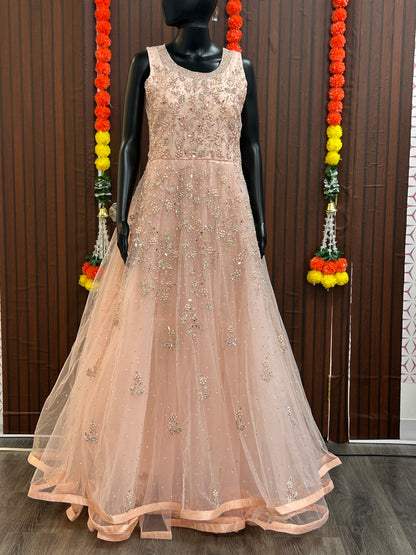 Heavy party wear long gown - Kurti Connection USA