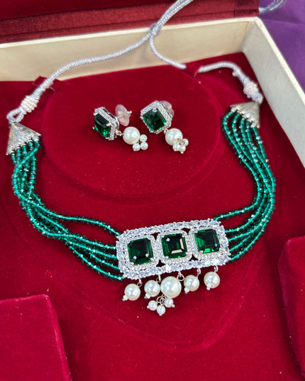 AD choker set : necklace - Kurti Connection USA