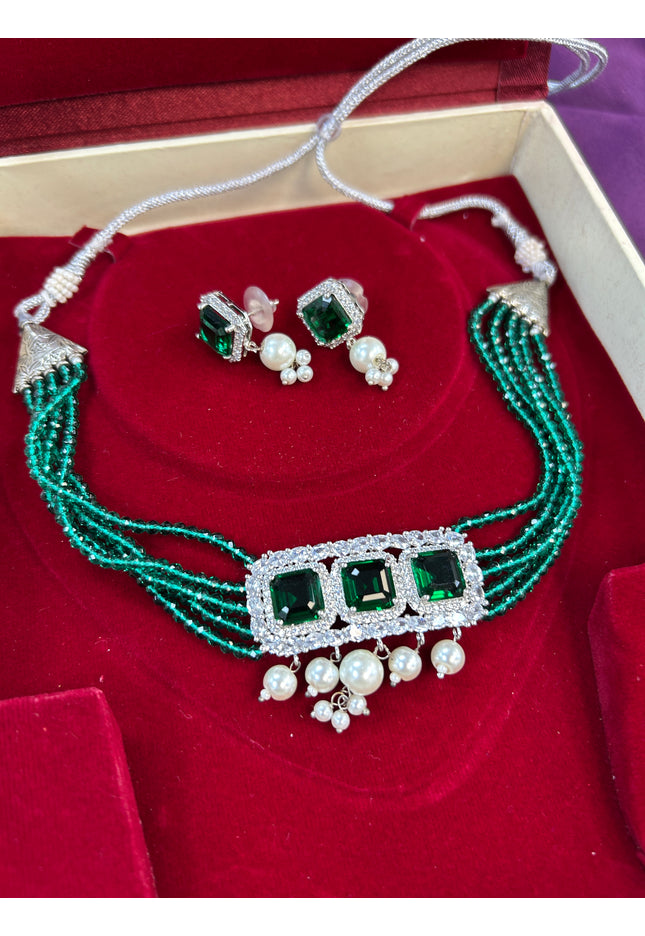 AD choker set : necklace - Kurti Connection USA
