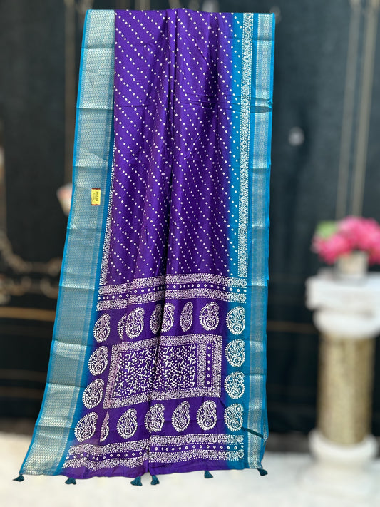 Purple Bandhani saree