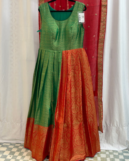 Silk long gown - Kurti Connection USA