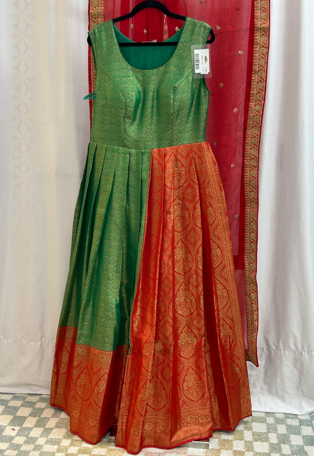 Silk long gown - Kurti Connection USA