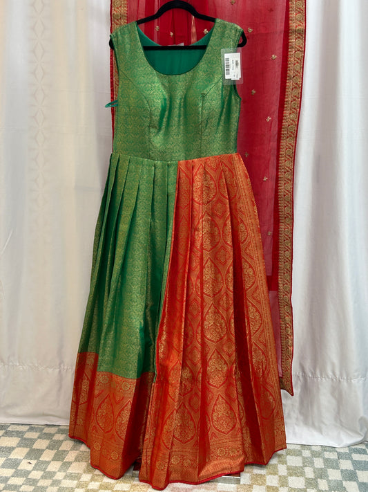 Silk long gown - Kurti Connection USA
