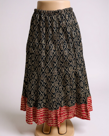 Bandhani print cotton skirt