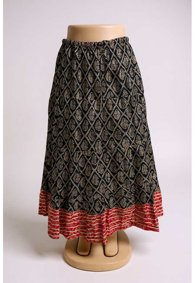 Bandhani print cotton skirt