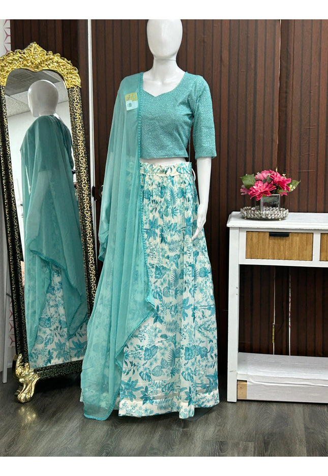 Chiffon chaniya choli set - Kurti Connection USA