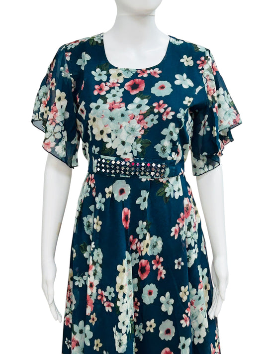 Georgette long kurti | Indo western long dress