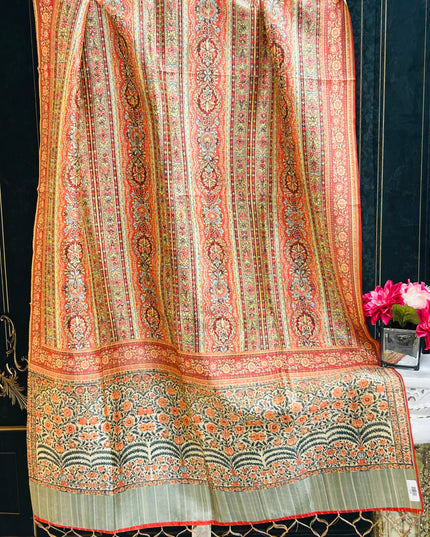 Chanderi silk dupatta | Kalamkari print - Kurti Connection USA