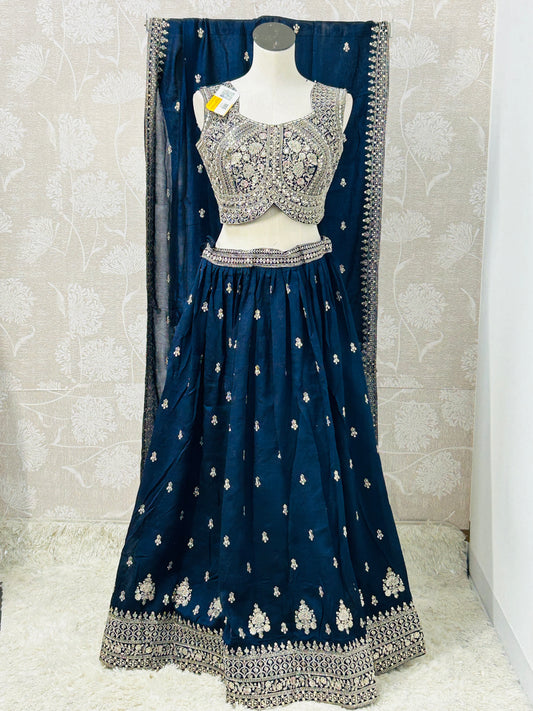 Navy blue lehenga Choli set