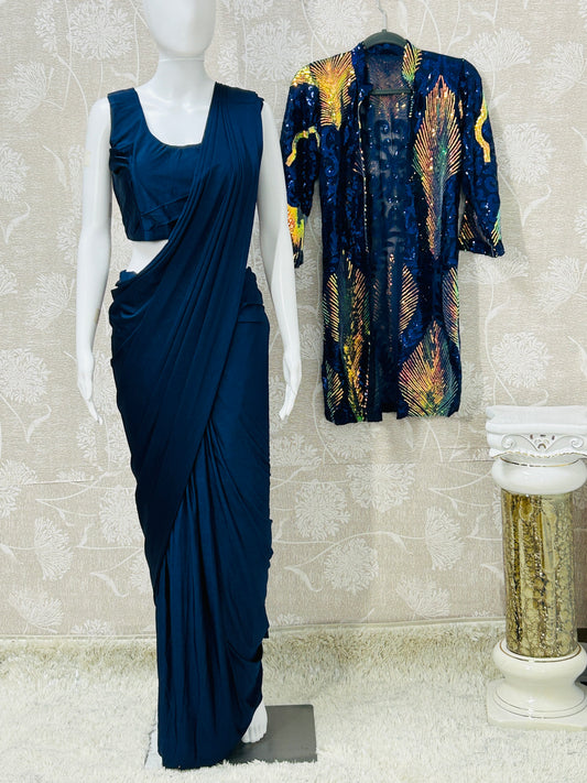 Readymade saree with jacket