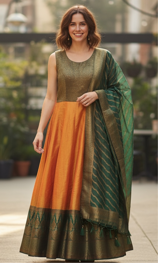 Silk long kurti