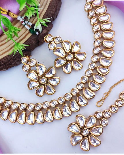Kundan necklace set - Kurti Connection USA