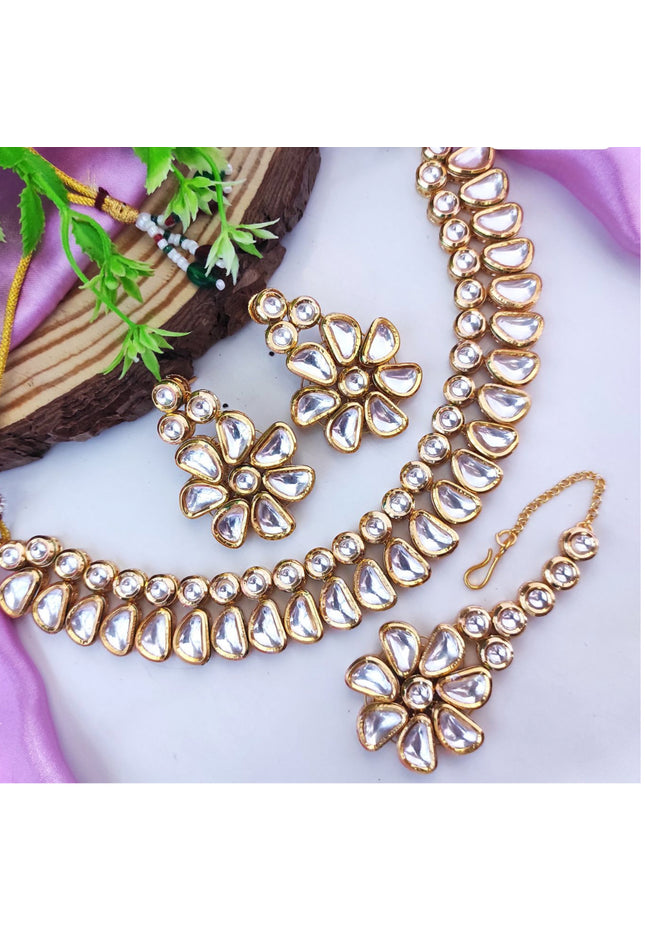 Kundan necklace set - Kurti Connection USA
