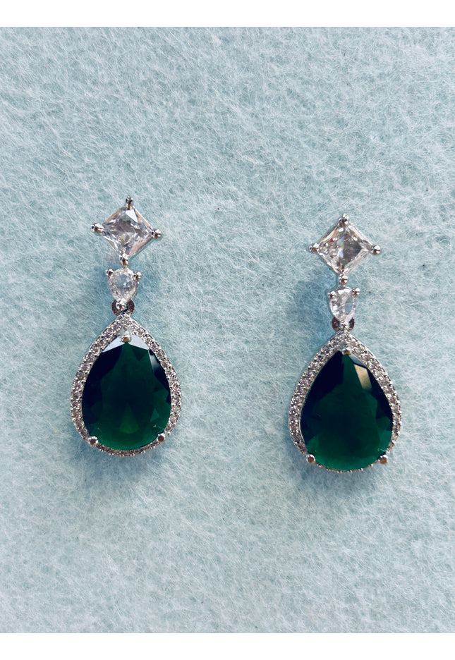 Green AD stone earrings
