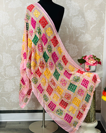 Embroidered phulkari dupatta