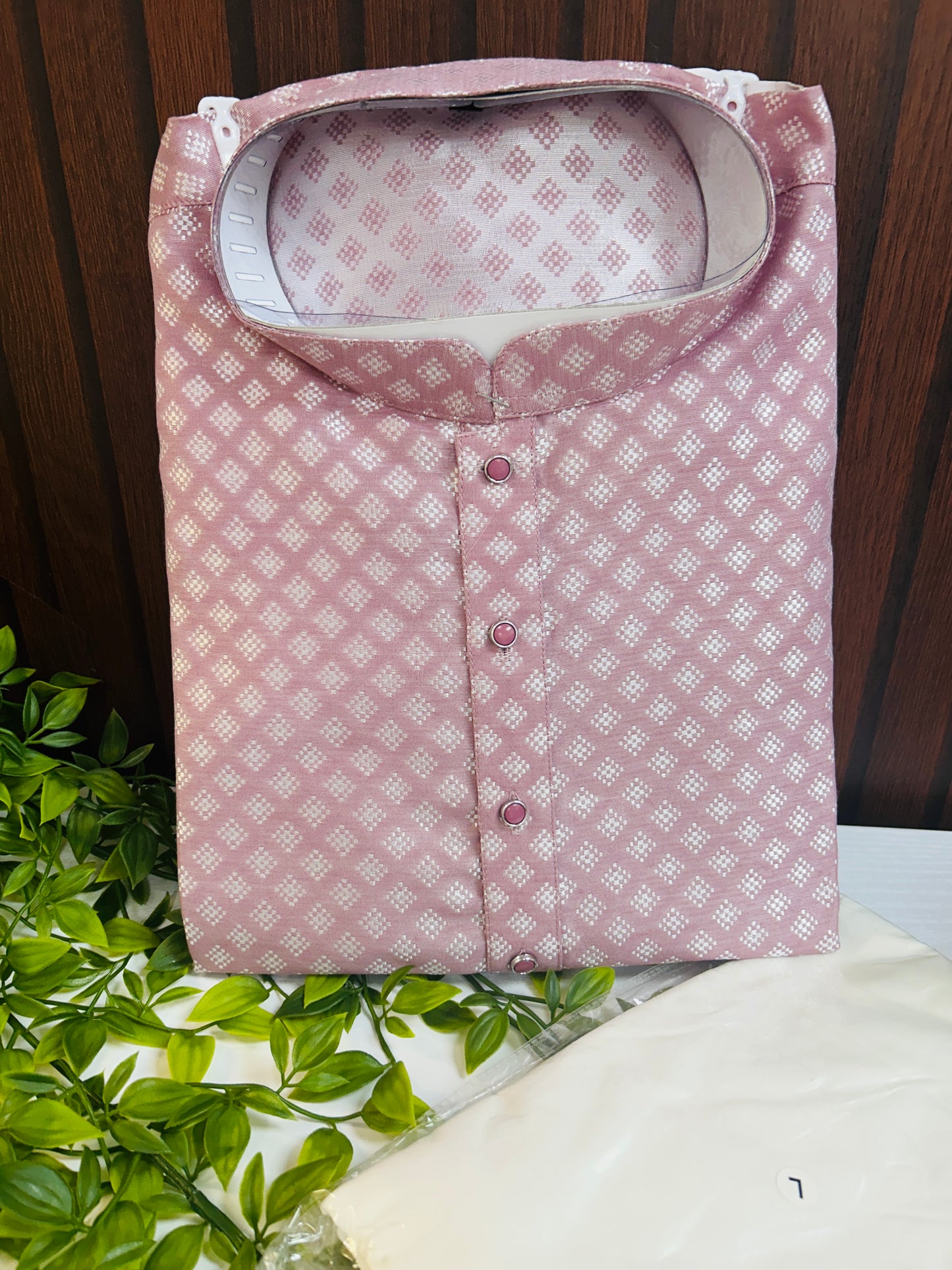 Silk cotton kurta set for men