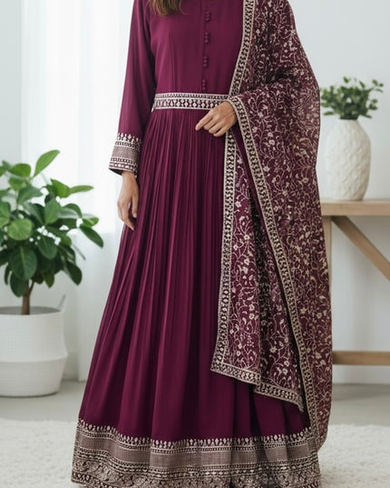 Georgette long party wear long gown
