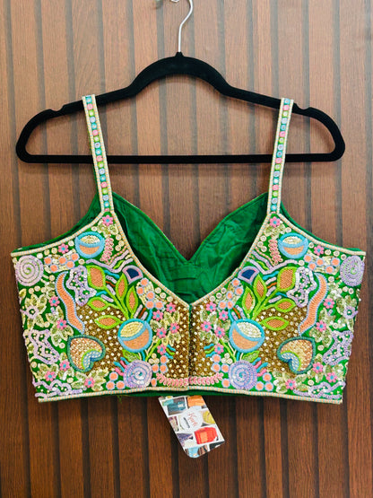Embroidered sleeveless blouse