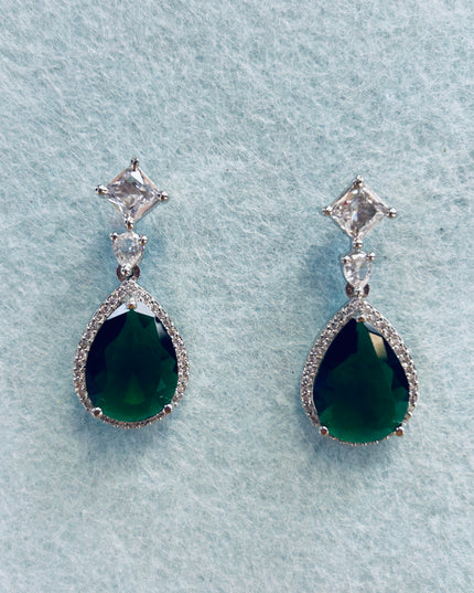 Green AD stone earrings