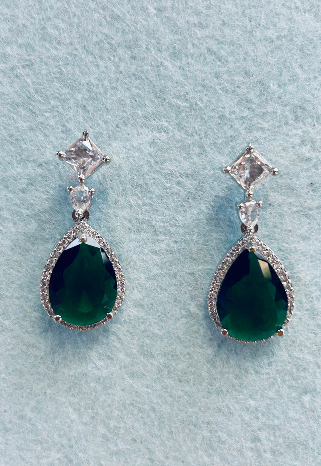Green AD stone earrings