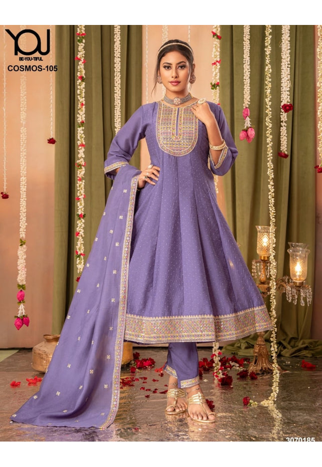 Silk anarkali suit - Kurti Connection USA