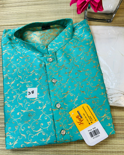 Sea green silk kurta set - Kurti Connection USA