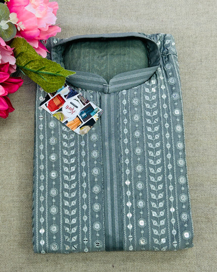 Sequin work kurta pajama set for men - Kurti Connection USA